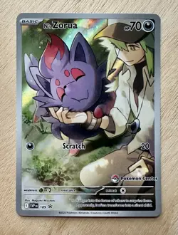 Pokemon Center N's Zorua Stamped Promo NEAR MINT Journey Together 189 - Image 1