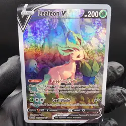 Pokemon Leafeon V Custom Made Fan Art Holo With Texture - Image 1