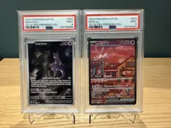 Pokemon TCG 151 UPC Promo Set Mew SVP053 Mewtwo SVP052 PSA 9 - Image 1