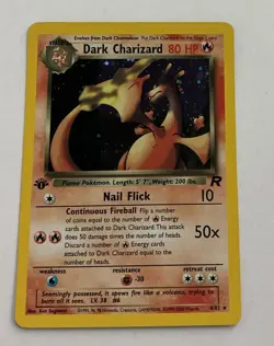 LP Dark Charizard (4) 1st Edition Team Rocket 04/82 Lightly Played Pokemon - Image 1