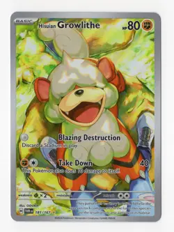 Pokemon TCG Hisuian Growlithe Twilight Masquerade 181/167 Illustration Rare NM - Image 1