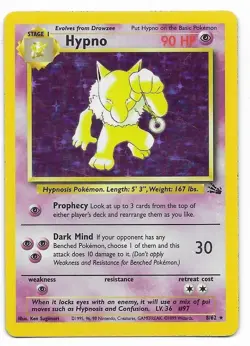 Pokemon Hypno 8/62 Holo Rare Fossil NM / Excellent Condition - Image 1
