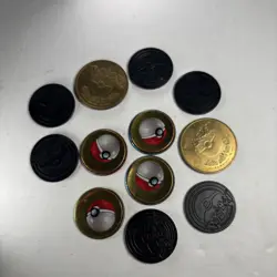 Vintage Pokemon Coins Tokens Chips Metal & Plastic Lot of 12 - Image 2