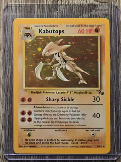 1999 Pokemon TCG Kabutops #9/62 Fossil Holo Rare - Image 1