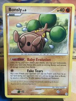 Bonsly 71/130 Diamond and Pearl Regular Card 2007 Pokemon TCG LP Condition - Image 1