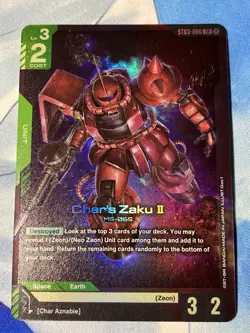 Char's Zaku II LR ST03-006 Starter Deck: Zeon's Rush Gundam Card Game Holo - Image 1