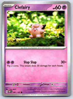 Clefairy - Obsidian Flames OBF 081/197 Yuka Morii Pokemon TCG Card NM - Image 1