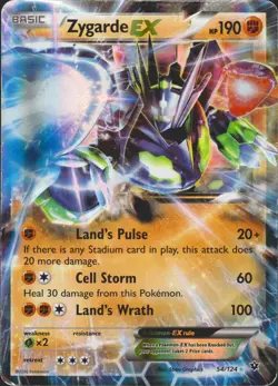 Zygarde EX 54/124 Ultra Rare XY Fates Collide Pokemon Card MP/HP - Image 1