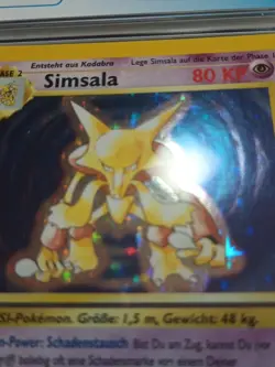 "Simsala" Alakazam Base Set GERMAN Unl Holo Pokemon Card 1/102 CGC 8.5 NM/Mint+ - Image 2