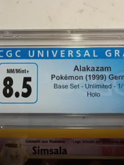 "Simsala" Alakazam Base Set GERMAN Unl Holo Pokemon Card 1/102 CGC 8.5 NM/Mint+ - Image 3