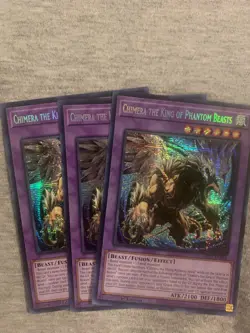 ***3X CHIMERA THE KING OF PHANTOM BEASTS*** MP24-EN095 PRISMATIC SECRET YUGIOH - Image 1