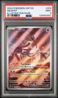 Mesprit 204/191 Surging Sparks IR PSA 9 MINT Pokemon TCG - Image 1