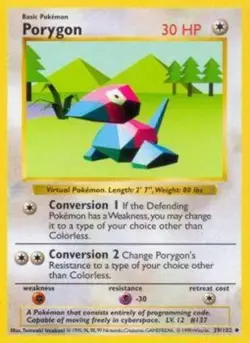 Porygon - 39/102 - Uncommon - Shadowless Edition PL/MP, English Pokemon Base Set - Image 1