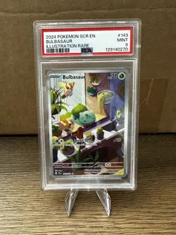 Pokemon TCG Bulbasaur Illustration Rare Stellar Crown 143/142 PSA 9 Mint New - Image 1