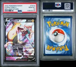 2022 Pokemon Sword Shield Brilliant Stars Full Art Boltund V TG13/TG30 PSA 10 - Image 1