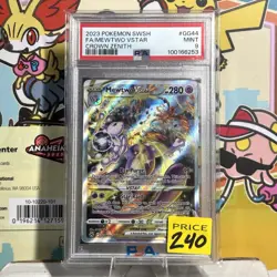 2023 POKEMON SWORD & SHIELD CROWN ZENITH #GG44 FULL ART/MEWTWO VSTAR PSA 9 - Image 1