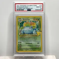 2021 Pokemon Celebrations Venusaur Holo Classic Collection Base Set #15 PSA 10 - Image 1