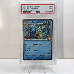 2025 POKEMON DESTINED RIVALS PRERELEASE-STAFF #049/182 MISTY'S GYARADOS PSA 9 - Image 1