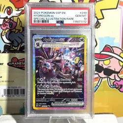 POKEMON SURGING SPARKS SPECIAL ILLUSTRATION RARE HYDREIGON EX 240/191 PSA 10 - Image 1