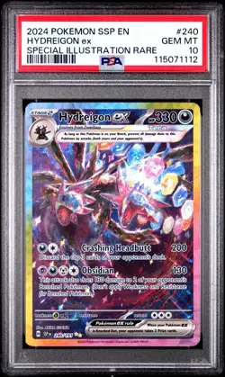 POKEMON SURGING SPARKS SPECIAL ILLUSTRATION RARE HYDREIGON EX 240/191 PSA 10 - Image 4