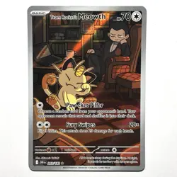 Pokemon TCG Team Rockets Meowth 203/182 Illoustration Rare Destined Rivals - Image 1