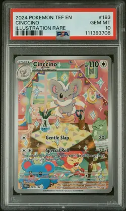 2024 Pokemon Temporal Forces Cinccino 183/162 Illustration Rare PSA 10 - Image 2