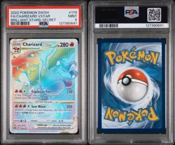 2022 Pokemon SWSH Brilliant Stars Secret Full Art Charizard VSTAR #174/172 PSA 9 - Image 1
