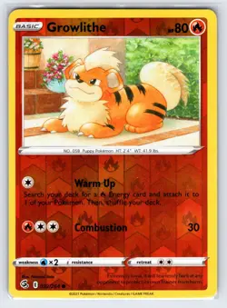 Growlithe 032/264 2021 Fusion Strike Pokemon Card Reverse Holo Common - Nm/Vlp - Image 1