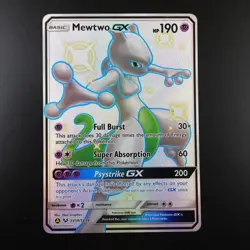 Mewtwo GX SV59/SV94 Pokemon Hidden Fates Holo Full Art Card - Image 1