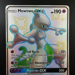 Mewtwo GX SV59/SV94 Pokemon Hidden Fates Holo Full Art Card - Image 2