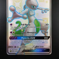 Mewtwo GX SV59/SV94 Pokemon Hidden Fates Holo Full Art Card - Image 3