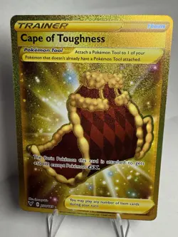 Cape of Toughness 200/185 Gold Secret Rare Vivid Voltage Pokemon TCG Card NM - Image 1