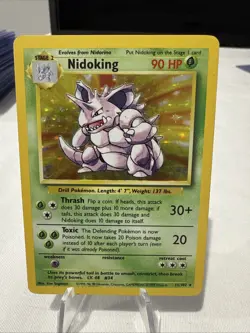 Pokemon TCG Nidoking Base Set Holo Unlimited Rare Card 11/102 MP Condition - Image 1