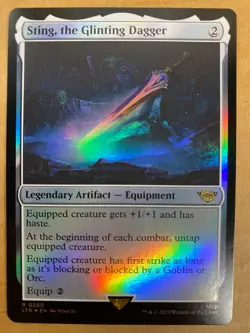 MTG 1x FOIL Sting, the Glinting Dagger # 250 Lord of the Rings Magic the x1 NM - Image 1