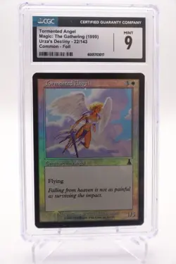 Magic the Gathering 1999 Urza's Destiny Foil Tormented Angel CGC 9 Mint - Image 1