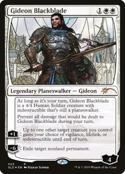 Gideon Blackblade - Foil - Stained Glass Magic mtg NM-Mint, English Unique & Mis - Image 1