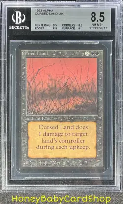 MTG Limited Edition Alpha 1993 Cursed Land BGS 8.5Q++ (Baby Quad++) NM/MT+ 93/94 - Image 1
