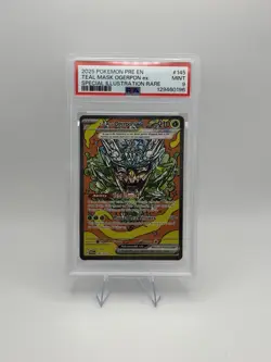 2025 POKEMON PRE EN-PRISMATIC EVOLUTIONS 145 TEAL MASK OGERPON EX SIR PSA 9 - Image 1