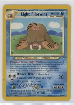 Light Piloswine Pokemon Neo Destiny #26 2002 - Image 1