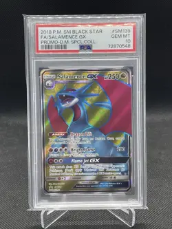 2018 Pokemon Black Star Promo Salamence GX Full Art Dragon Majesty SM139 PSA 10 - Image 1