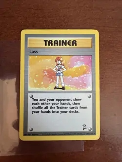 Pokemon TCG Trainer: Lass Base Set 2 Unlimited Rare 104/130 LP - Image 1