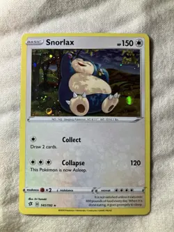 Pokemon TCG Snorlax 141/192 Rebel Clash Rare Cosmos Holo NM Condition - Image 1