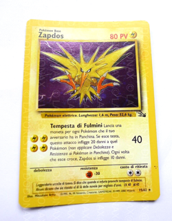 VECCHIA carta pokemon VINTAGE HOLO ZAPDOS ITA 15 62 2000 - Image 1