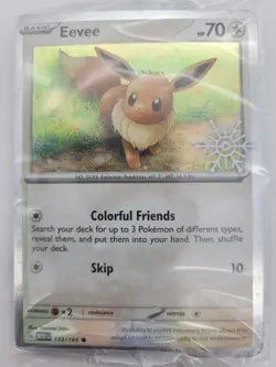EEVEE 133/165 Pokemon TCG Holiday Calendar 2025 Holo Festive Stamp Promo SEALED - Image 1