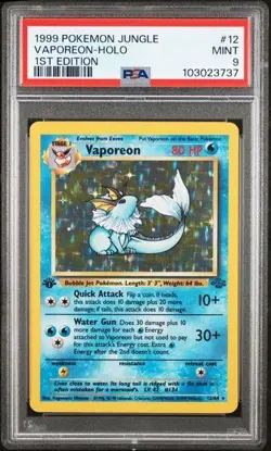 Pokemon Jungle 1st Edition Vaporeon 12/64 PSA 9 *737 - Image 1