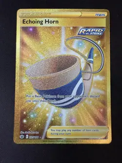 Pokemon Echoing Horn 225/198 Gold Secret Rare Chilling Reign NM - Image 1