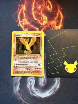Sulfura French Moltres Fossil 12/62 ￼1st Edition Holo Pokemon Card 012💎MP💎 - Image 1