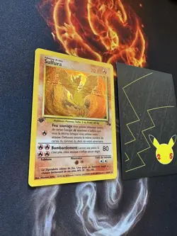 Sulfura French Moltres Fossil 12/62 ￼1st Edition Holo Pokemon Card 012💎MP💎 - Image 2