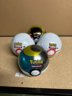 Pokemon Cards Lot of 4 Poke Ball Tins Sealed - Image 1