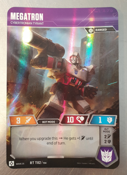 Transformers LARGE Trading Card Game Megatron RT T02/T04 Cybertronian Tyrant - Image 1